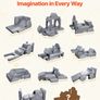 Modular Kids Play Couch, Sectional Toddler Sofa with Armrests, 28D Sponge & Short Pile, Convertible Kids Modular Couch DIY Creative Combination for Playroom, Bedroom, Living Room, 14 Pcs, Gray Image 7