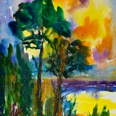 DerryClare sundown Connemara watercolour