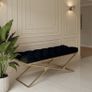 Metal frame bench with velvet seat 100x40 Image 9