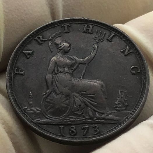 1873 Farthing Victoria XF/AU