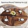 Round Dining Table 120 cm for 4 People (Vintage Brown) Image 5