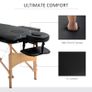 Massage Table Bed 9 levels Adjustable Portable Massage Table with Arm Rest Black Image 7