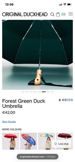 New Original Duck Head Umbrella In Forest Green