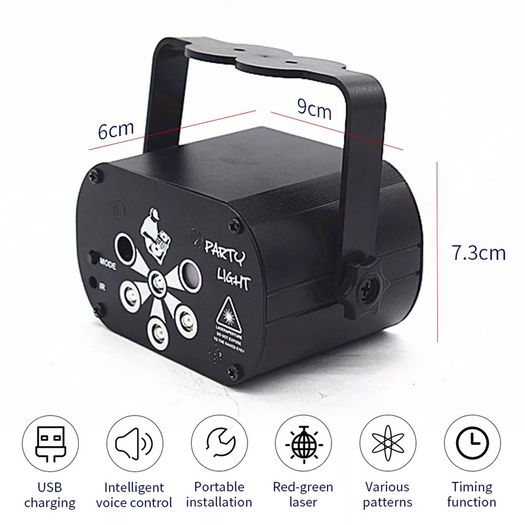 Laser Projector Lights RGB UV DJ Disco Stage Party Lights for Christmas Halloween Birthday Weddin