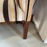 Striped Upholstered Window Seat / Hallway Bench with Wooden Legs Image 2