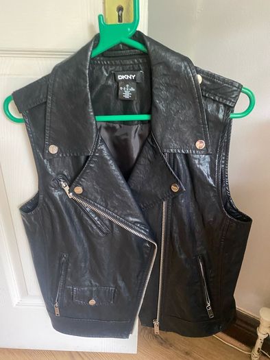 DKNY leather vest sleeveless jacket size M L