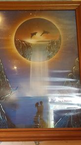 Ocean picture in solid cedar frame
