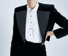 Zara Velvet Jacket With Contrast Lapels