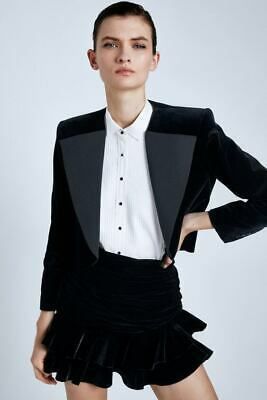 Zara Velvet Jacket With Contrast Lapels