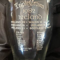 Vintage 1982 IRFU Triple Crown Commerative Glass