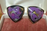 Vintage Shield Shaped Earrings