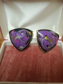 Vintage Shield Shaped Earrings