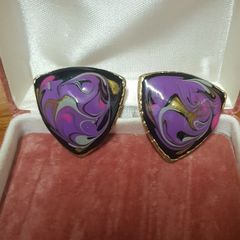 Vintage Shield Shaped Earrings