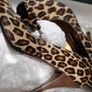 Brand New Albano Italian Leather Leopard Print Peep-Toe Heels - Size 38 (UK 5) Image 2