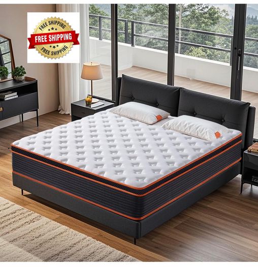 5FT King Size Mattress 9.1 Inch, Hybrid Gel Memory Foam, Individually Pocket Sprungs Medium Firm 7 Zone Orthopedic Mattress Kingsize for Back Pain Relief