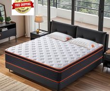 5FT King Size Mattress 9.1 Inch, Hybrid Gel Memory Foam, Individually Pocket Sprungs Medium Firm 7 Zone Orthopedic Mattress Kingsize for Back Pain Relief