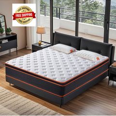 5FT King Size Mattress 9.1 Inch, Hybrid Gel Memory Foam, Individually Pocket Sprungs Medium Firm 7 Zone Orthopedic Mattress Kingsize for Back Pain Relief