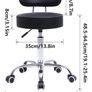 Rolling Stool with Mid Back Height Adjustable Office Computer Home Drafting Swivel Task Chair with Wheels (Black) Image 3