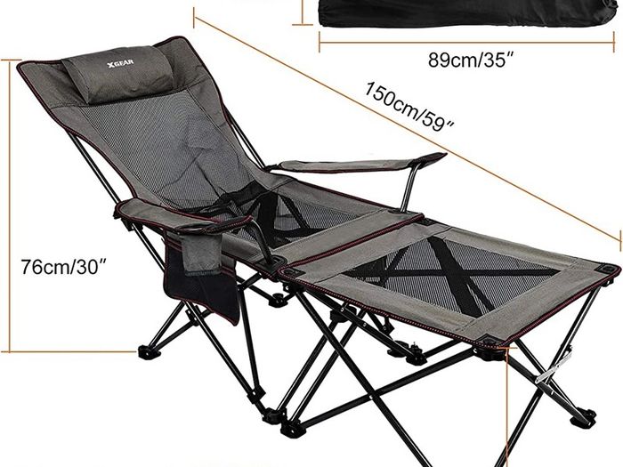 Camping Chairs Folding Reclining Portable Chair with Cup Holder Detachable Side Table and Carry Bag (FREE SHIPPING)