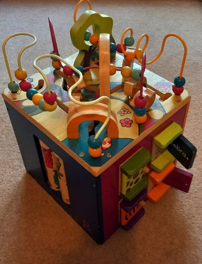 Large Wooden Activity Cube - Zany Zoo