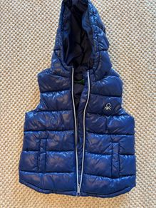 United Colors of Benetton Navy Padded Hooded Gilet