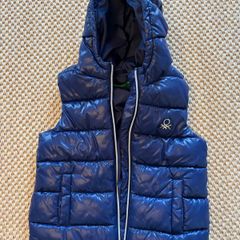 United Colors of Benetton Navy Padded Hooded Gilet