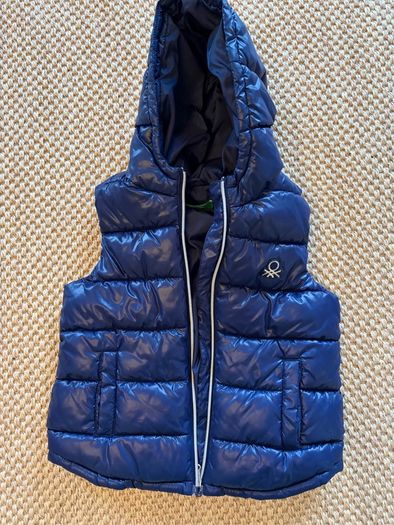 United Colors of Benetton Navy Padded Hooded Gilet