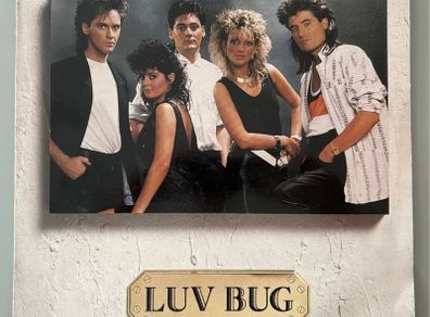 Rare Irish pressing Luv Bug LP 'The Hits of Luv Bug'. Live recording taken from the RTE Show Luv Bug at Cork Opera House. Includes Irish Eurovision entry You Can Count On Me. Lovely condition. Vinyl plays like new.  Last sold online four years ago.