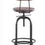 Adjustable Industrial Style Bar Stool Height Swivel With Top Metal And Backrest Image 4