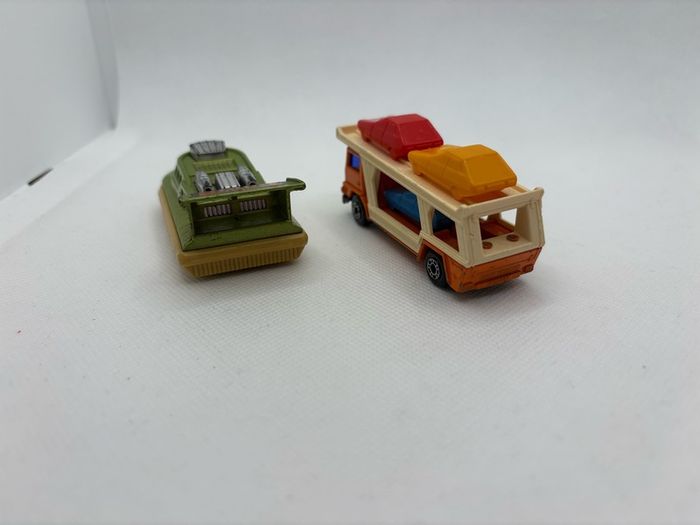 Vintage Matchbox Super Fast Car Transporter and Hovercraft