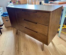 Compact sideboard dark stain oak