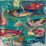Framed Original Abstract Painting of Fish Original Gift Image 5