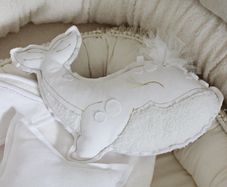 Cotton & Sweets Whale, cushion, bed mobile wall decoration white