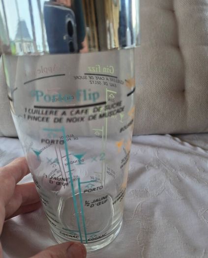 Vintage Arcoroc glass cocktail shaker