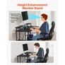 120 cm Computer Desk with Smart LED Lights and Power Outlets, Reversible Gaming Office Desk with Monitor Stand and 2-Tier Storage Shelves Image 3