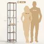 2-Pack 6-Tier Bookshelf, Steel Frame, for Living Room, Office, Bedroom, Rustic Brown Image 2