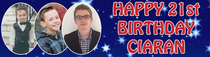 21st Birthday party Banner personalised with photos