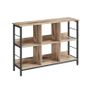 Bookcase with 6 Compartments, Standing Shelf, Storage Shelf, TV Table, Console Table, Office, Living Room, Bedroom, 33 x 120 x 80 cm, Industrial Design, Vintage Brown/Black FREE DELIVERY Image 4