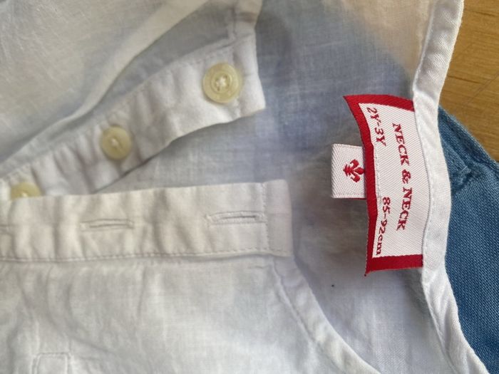 Linen shorts and shirt age 2-3 Neck and Neck