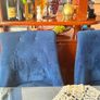Blue velvet Dining Chairs Image 4