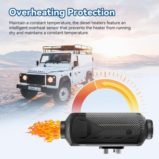 12V 8KW Diesel Heater, LCD, Remote, Bluetooth.