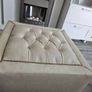 Cream Leather Custom Stud Ottoman Coffee table Image 4