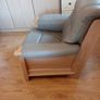 Solid Beech and Leather Armchair Image 6