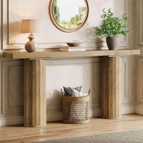 160cm Console Table, Extra Long Narrow Sofa Table, Wooden Hallway & Entryway Table, Modern Farmhouse Table for Living Room