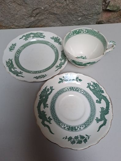 Antique Royal Cauldon cup, saucer and cake plate