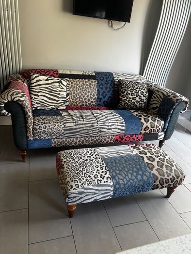 2 seater couch and footstool