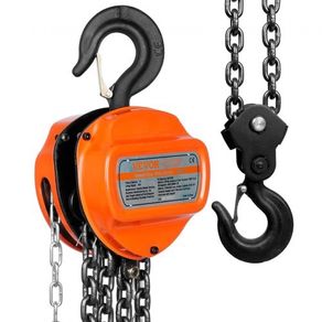 Manual Chain Hoist, 2 Ton 4400 lbs Capacity 10 FT Come Along, G80 Galvanized Carbon Steel with Double-Pawl Brake, Auto Chain Leading & 360 Rotation Hook, for Garage Factory Dock