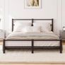 16cm Low Profile King Bed Frame with Headboard, 5ft Metal Sturdy Steel Slat Support, Noise-Free 150x200cm Platform Mattress Base, No Box Spring Needed, Black Image 7