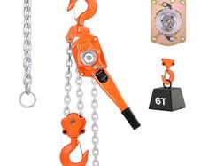 Manual Lever Chain Hoist, 6 Ton 13200 lbs Capacity 20 FT Come Along, G80 Galvanized Carbon Steel with Weston Double-Pawl Brake, Auto Chain