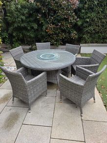 Grey Rattan Outdoor Dining Set